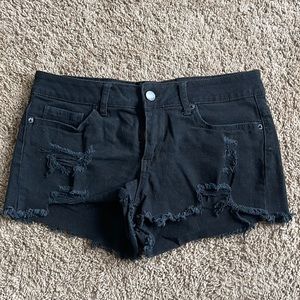 Black Jean Shorts